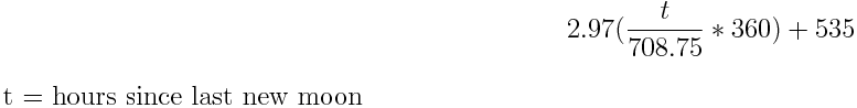 Equation for determining cycle values.